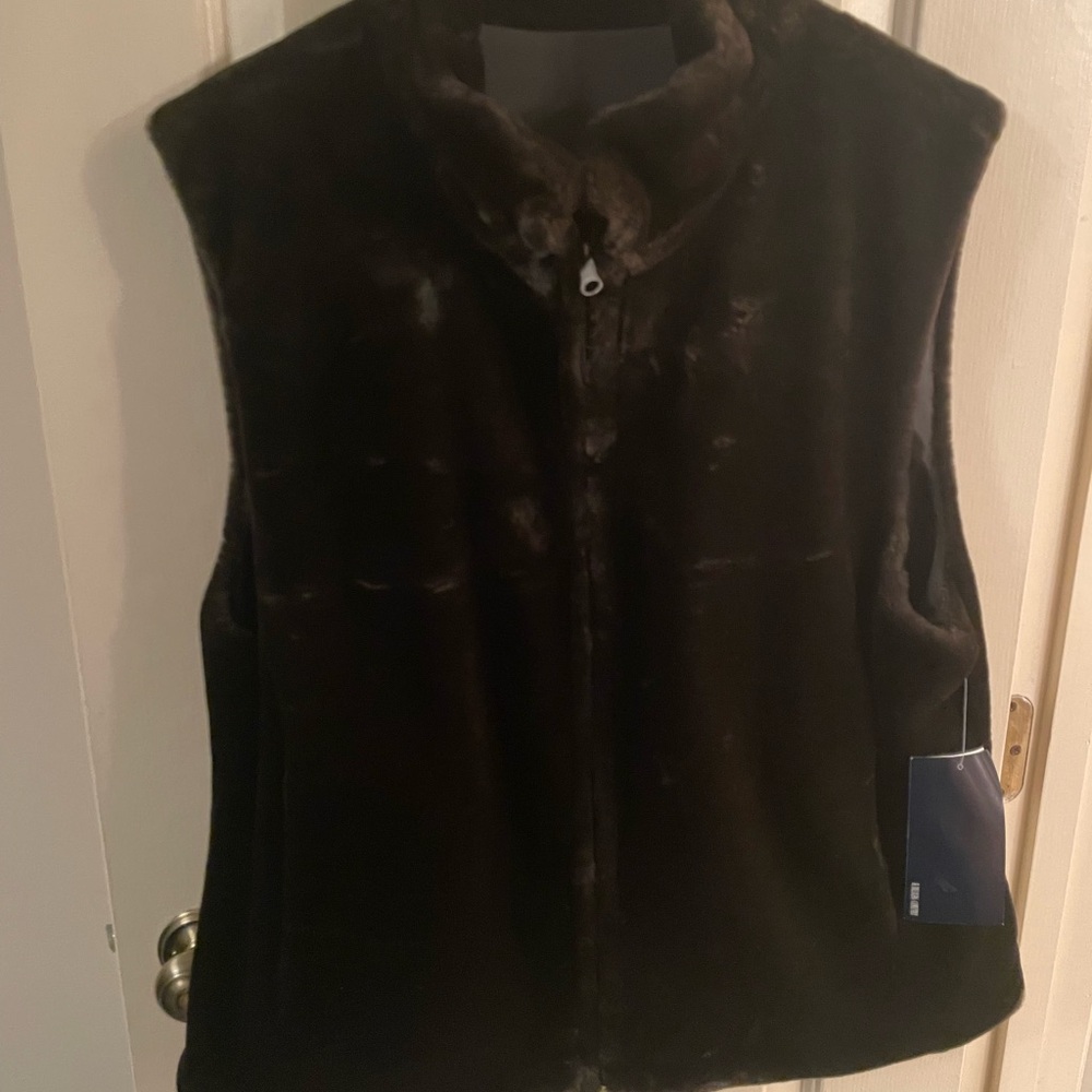 Faux Fur Vest - Dark Brown